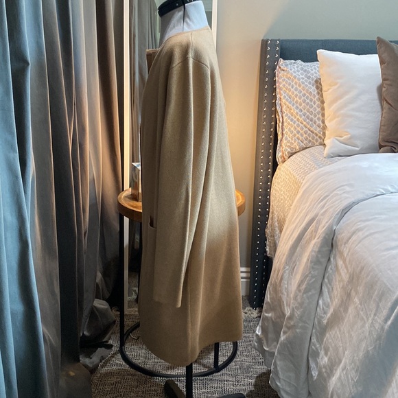 J. Crew 365 Juliette Collarless Wool Open Front Sweater Blazer Khaki Size Small - Picture 3 of 10